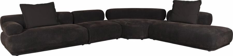 Zuiver 7 5-zits Loungebank Rembrandt 594cm Ribstof Donkerbruin