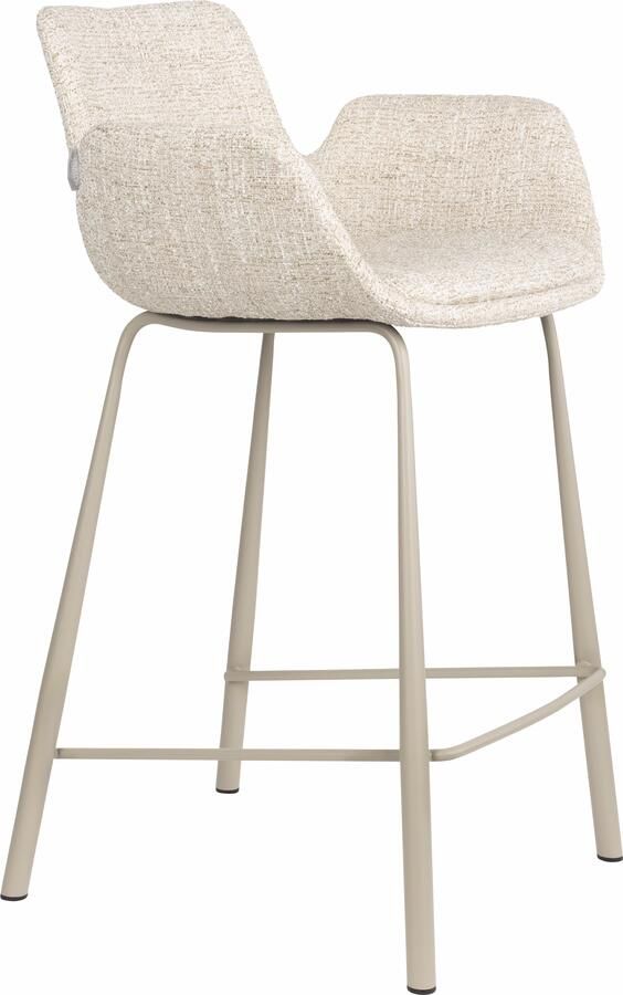 Zuiver Barkruk Brit Grof Bouclé Beige (zithoogte 67cm)