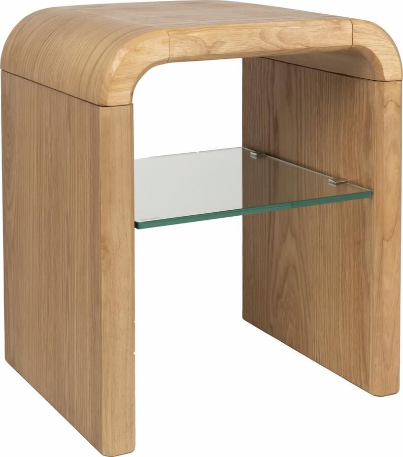 Zuiver Bijzettafel Brave Eiken en rubberhout 50 x 42cm Naturel - Foto 3