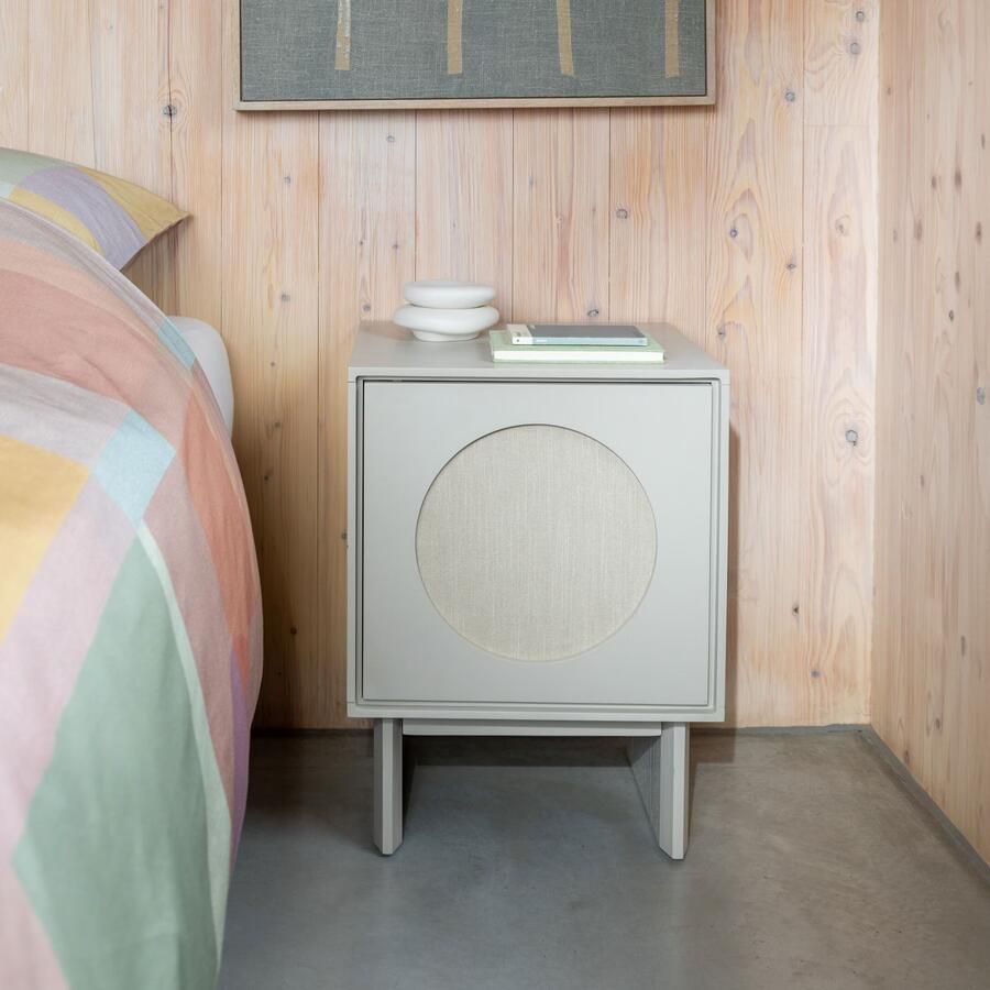 Zuiver Bijzettafel Nachtkastje Twin Acaciahout 44 x 40cm Beige