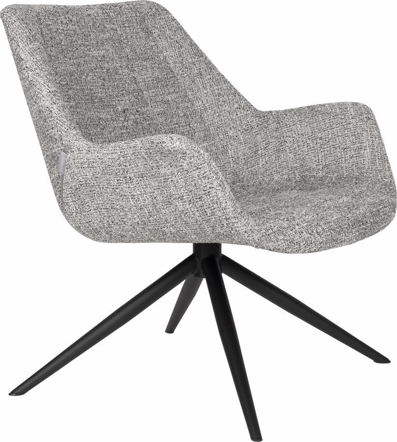 Zuiver Draaifauteuil Doulton Geweven stof Grijs