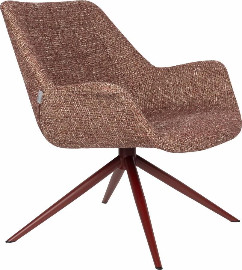 Zuiver Draaifauteuil Doulton Geweven stof Roodbruin