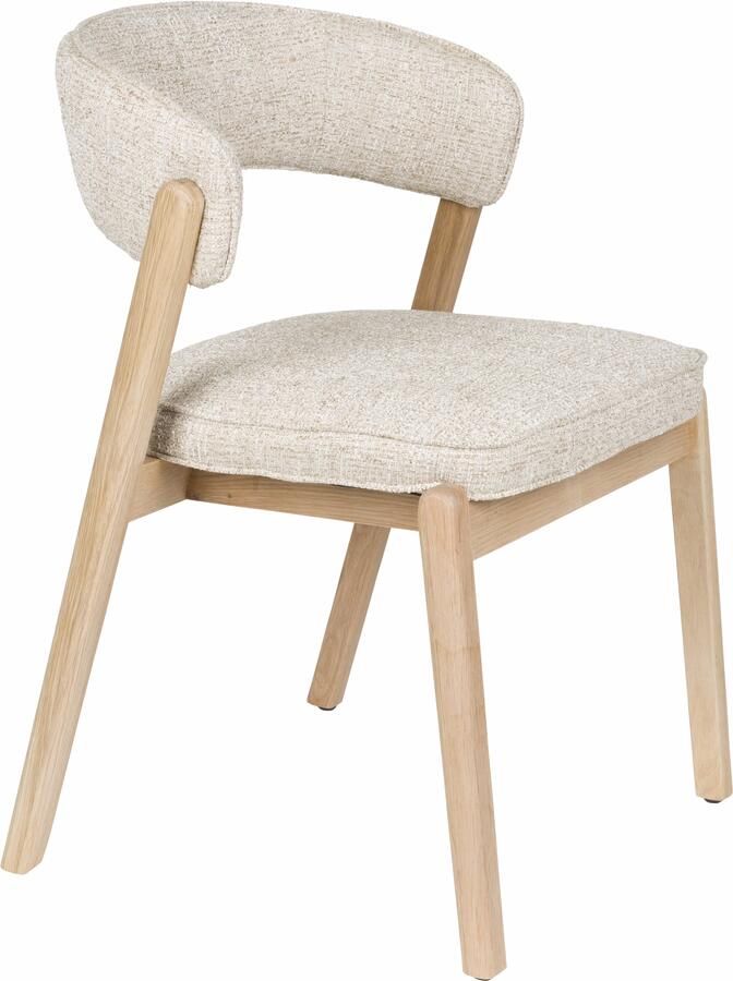 Zuiver Eetkamerstoel Bright Eikenhout en stof Beige