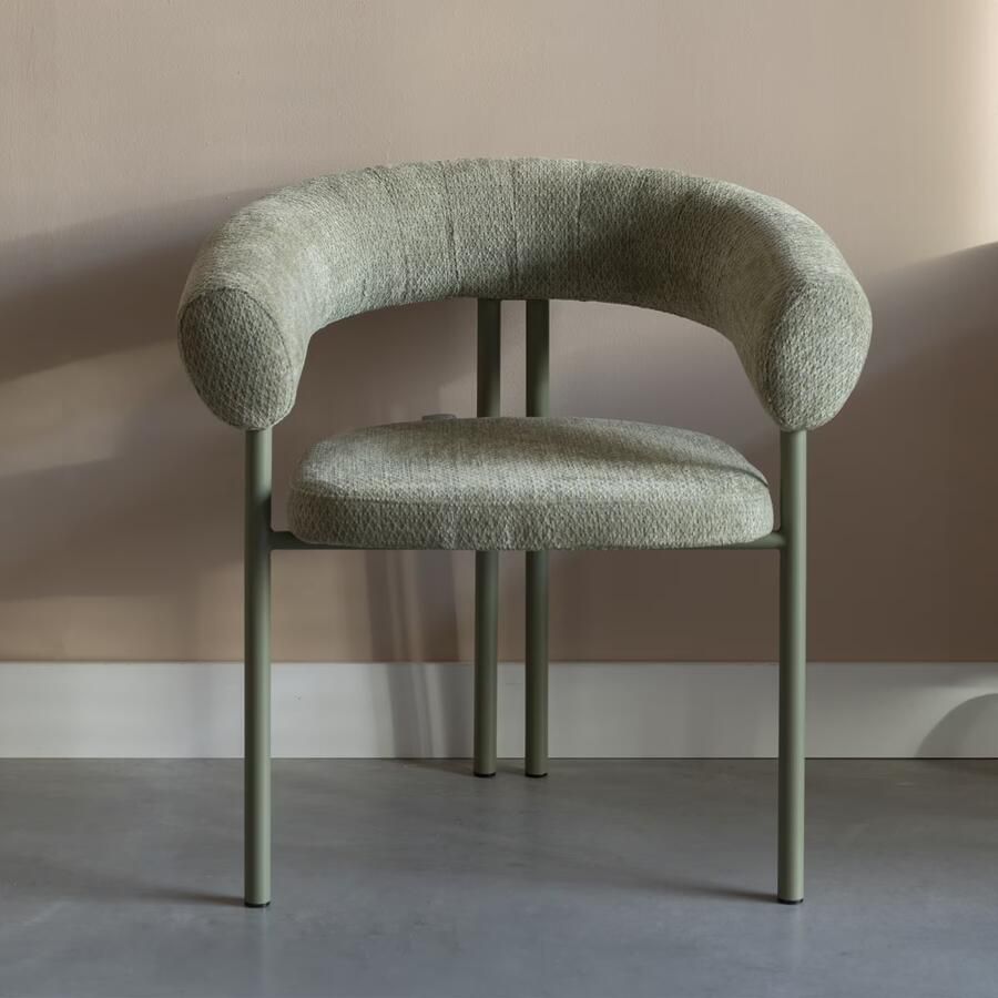 Zuiver Eetkamerstoel Heels Geweven stof Groen