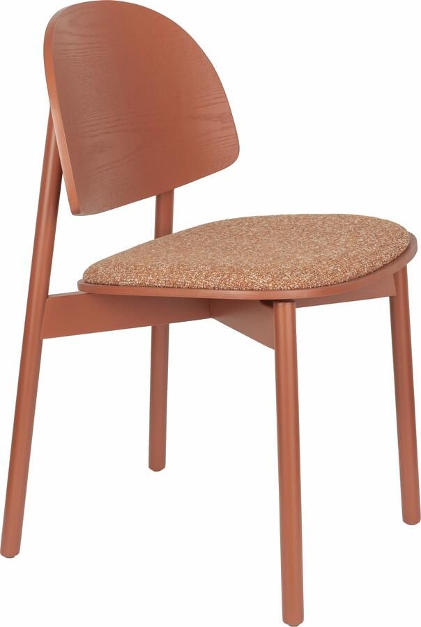 Zuiver Eetkamerstoel Sunrise Stof en hout Rood