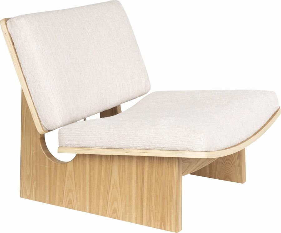 Zuiver Fauteuil Volana Chenille en hout Beige