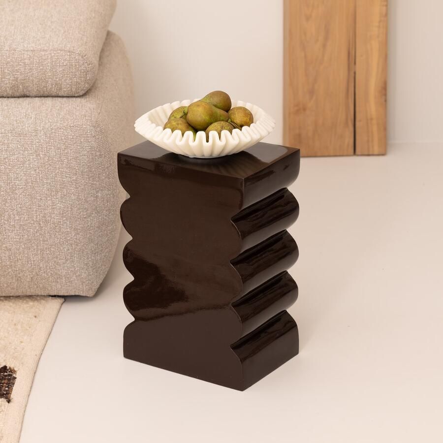 Zuiver Curves Krukje| Bijzettafeltje Shiny Brown Bruin