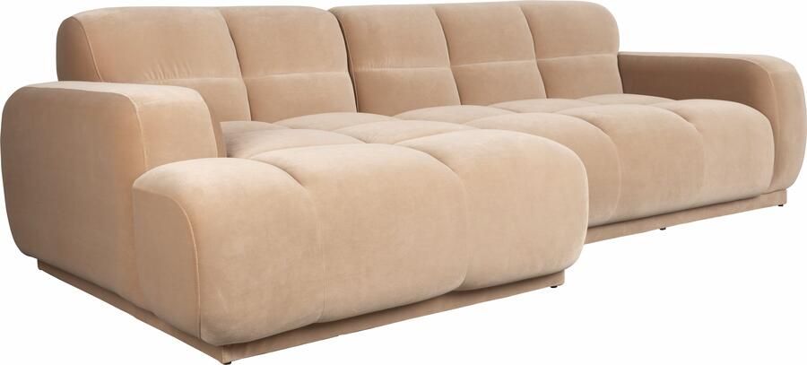 Zuiver Loungebank Hazel Links 267cm Velvet Beige