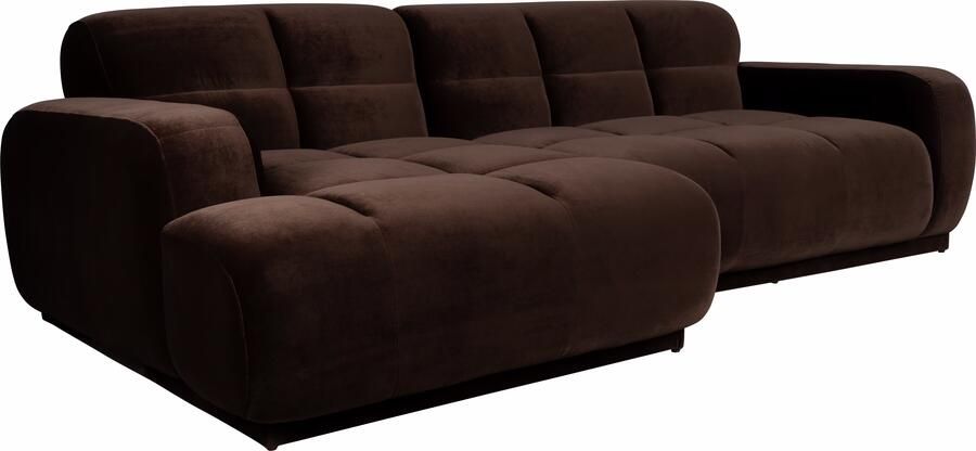 Zuiver Loungebank Hazel Links 267cm Velvet Bruin