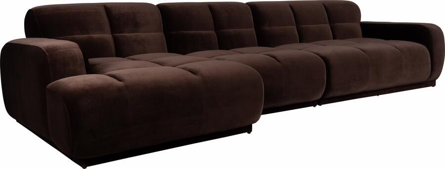 Zuiver Loungebank Hazel Links 352cm Velvet Bruin
