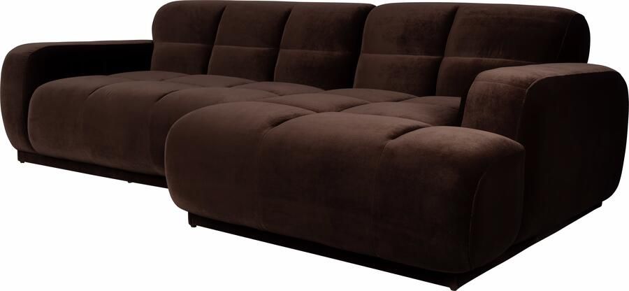 Zuiver Loungebank Hazel Rechts 267cm Velvet Bruin