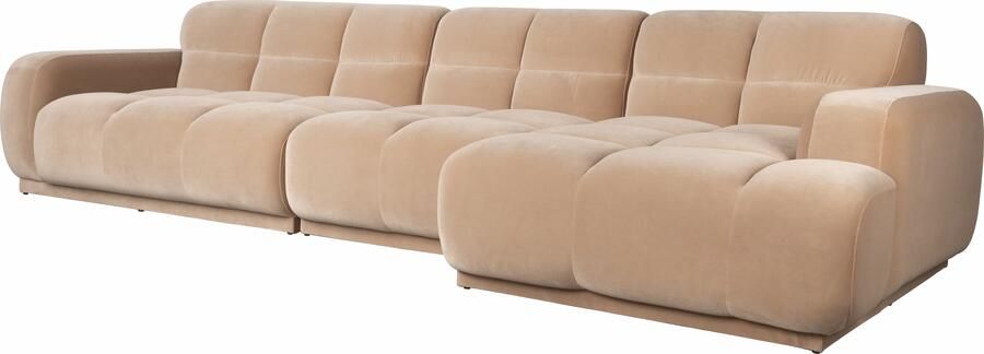Zuiver Loungebank Hazel Rechts 352cm Velvet Beige