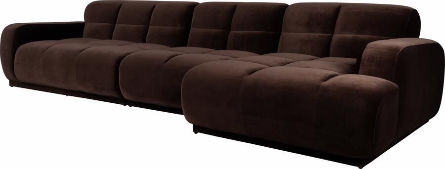 Zuiver Loungebank Hazel Rechts 352cm Velvet Bruin