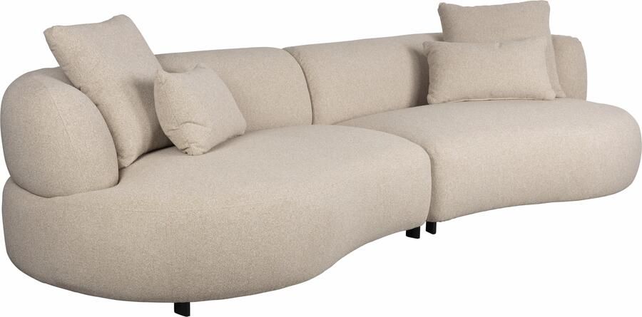 Zuiver Organische Bank Boulder 306cm Bouclé Beige