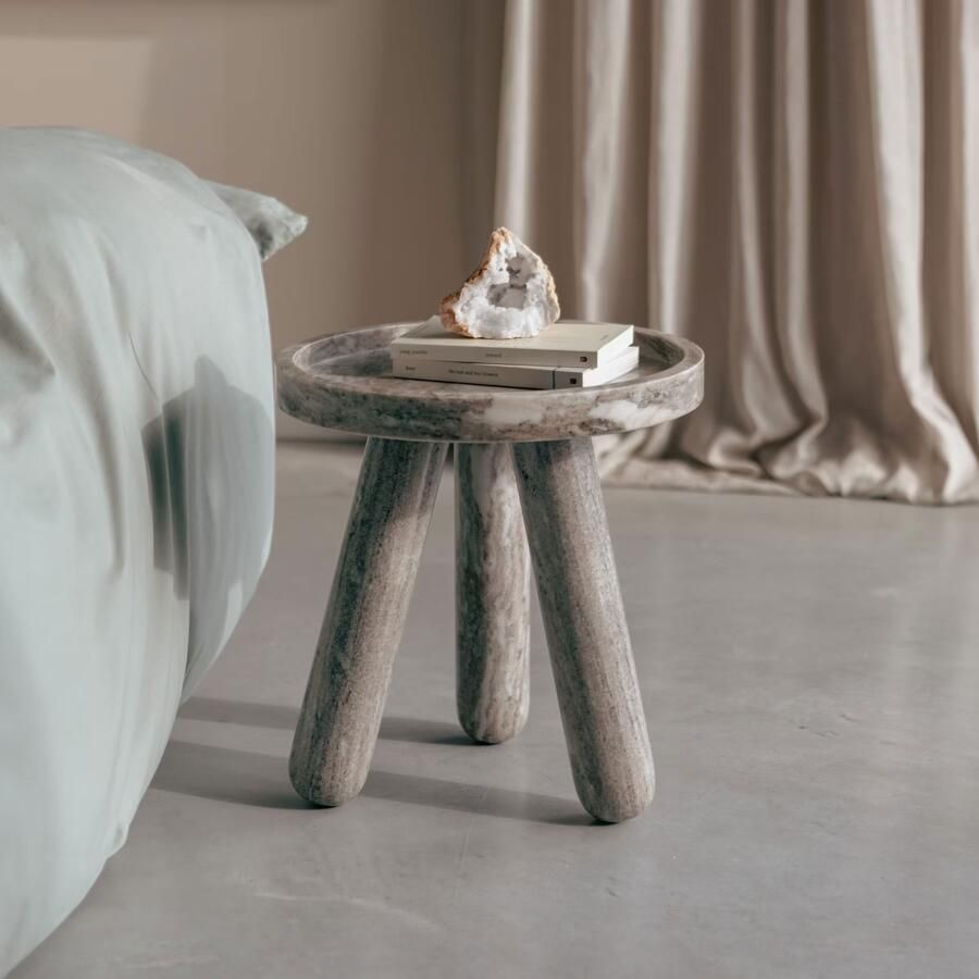 Zuiver Ronde Bijzettafel Cosmopolitan Marmer 40cm Bruin