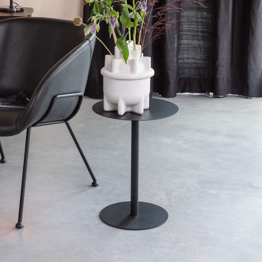 Zuiver | Bijzettafel Snow Black Round S | Woonkamertafels | Bijzettafel