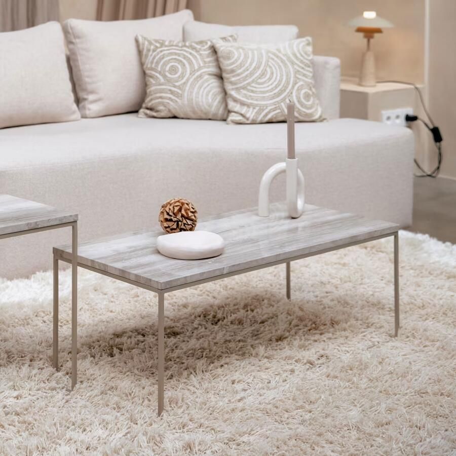 Zuiver Stray Salontafel 91 x 41 cm Marmer| Metaal Grijs