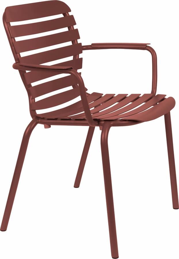 Zuiver Tuinstoel Vondel met armleuning Aluminium Rood