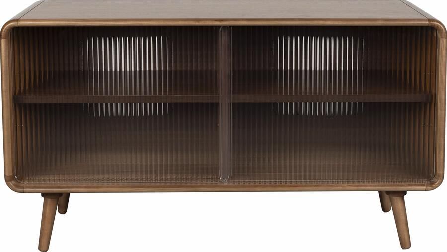 Zuiver TV-meubel Rise Walnootlook en glas 100cm Bruin
