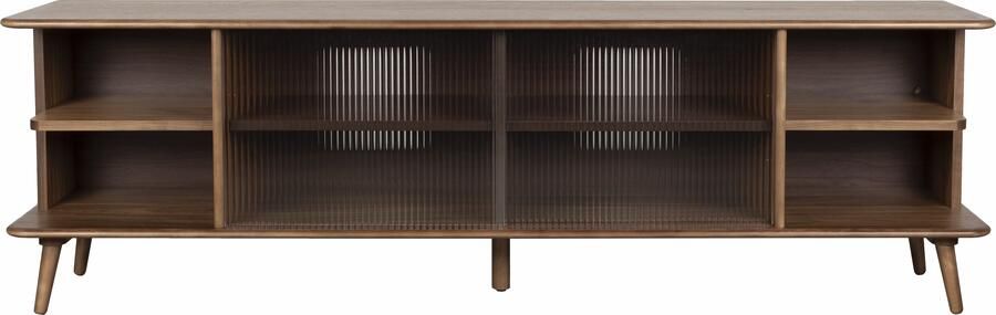 Zuiver TV-meubel Rise Walnootlook en glas 180cm Bruin