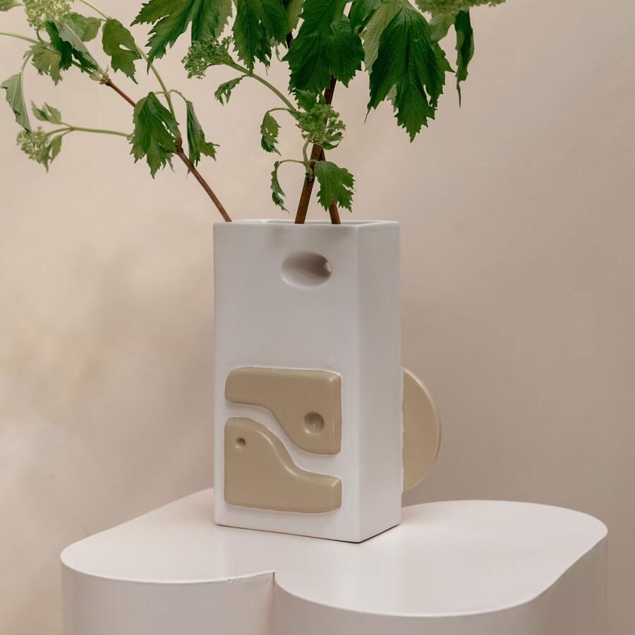 Zuiver Vaas Bloomer Keramiek 23cm Beige