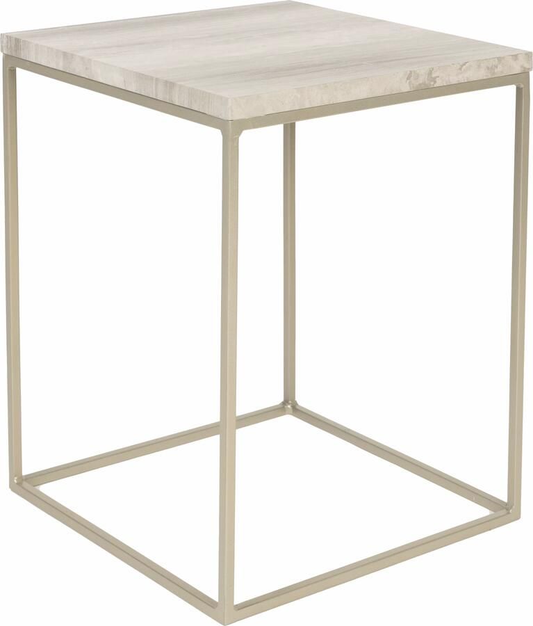 Zuiver Vierkante Bijzettafel Stray Marmer 35 x 35cm Beige