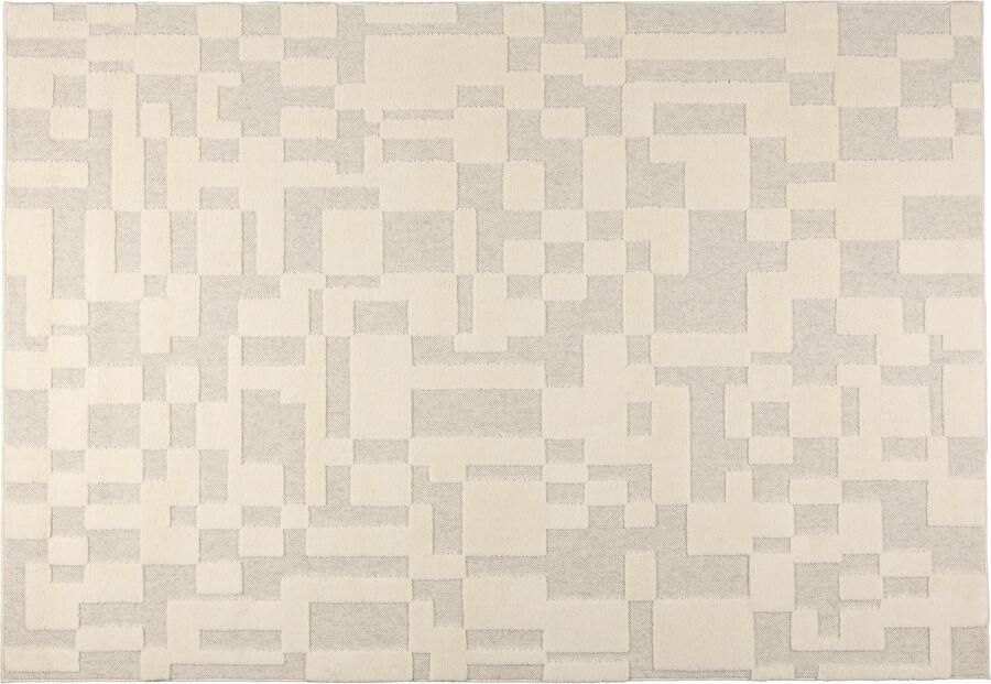Zuiver Vloerkleed Bricks Wol 200 x 300cm Grijs Beige