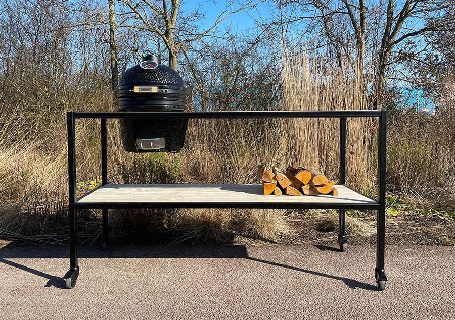 Steigerhouten buitenkeuken James met staal