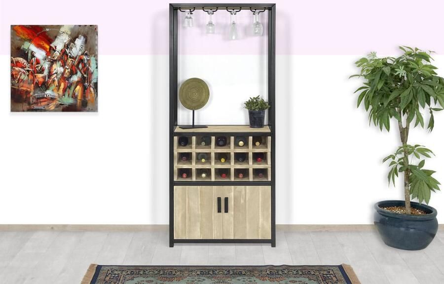 Steigerhouten wijnkast Rison