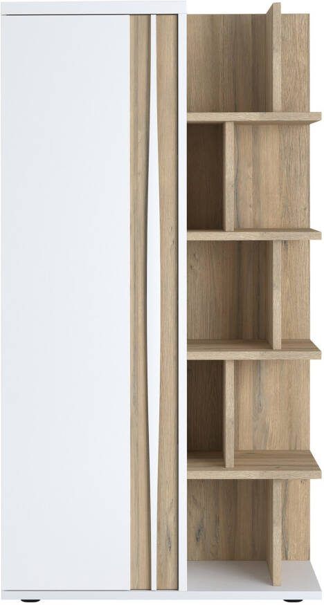 Ameubelment Boekenkast Insta 180x95 Cm hoogglans wit met eiken