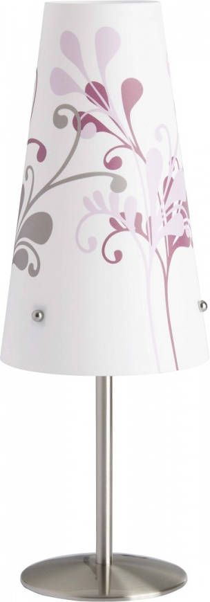 Brilliant Tafellamp Isa 36 cm hoog in wit met paars