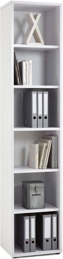 FD Furniture Boekenkast Calvia Large 47x222 cm hoog in wit