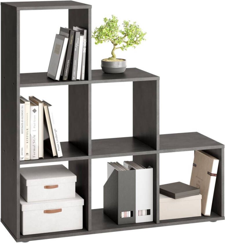 FD Furniture Boekenkast Mega 6 antraciet