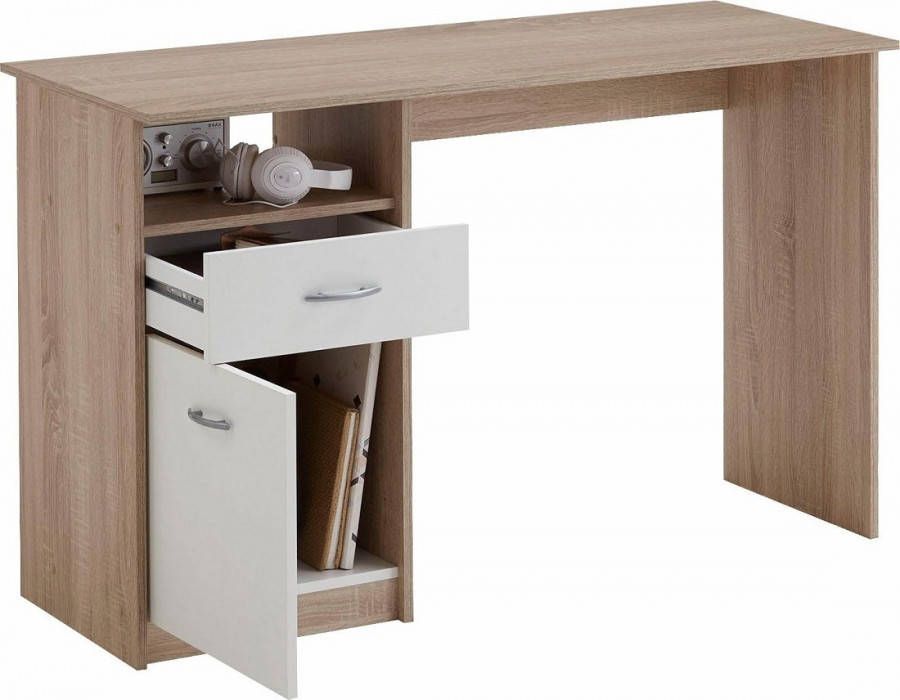 FD Furniture Bureau Jackson 123 cm breed Eiken met wit