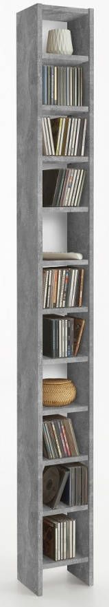 FD Furniture CD DVD Kast 185 cm hoog in grijs beton
