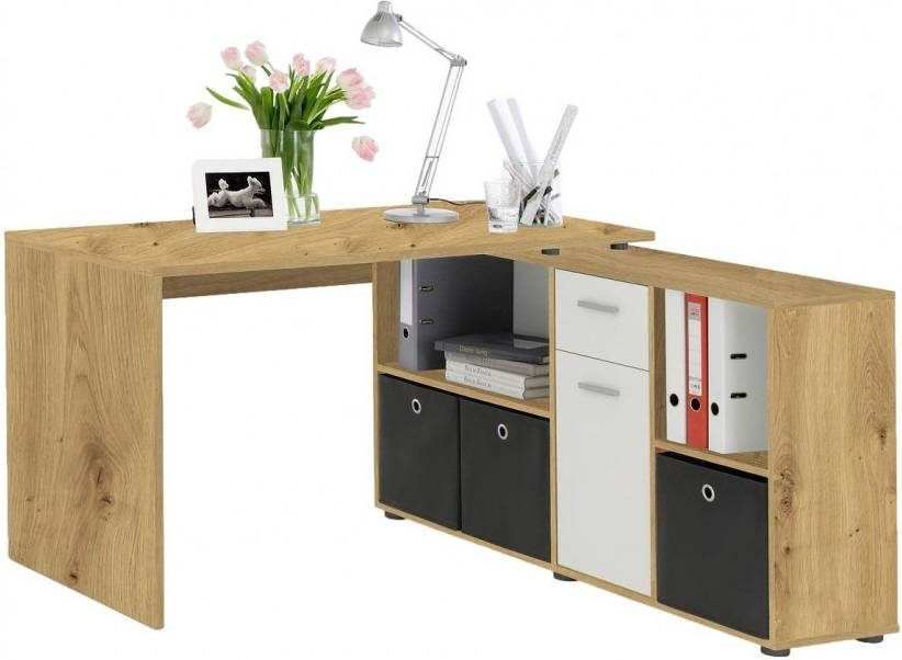 FD Furniture Hoekbureau Trex 136 cm breed artisan eiken