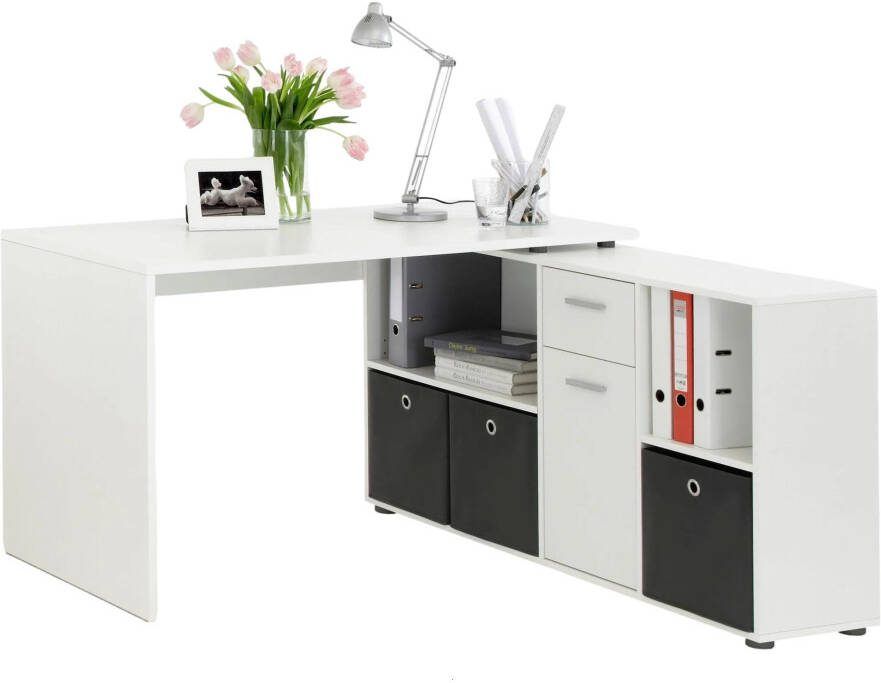 FD Furniture Hoekbureau Trex 136 cm breed wit