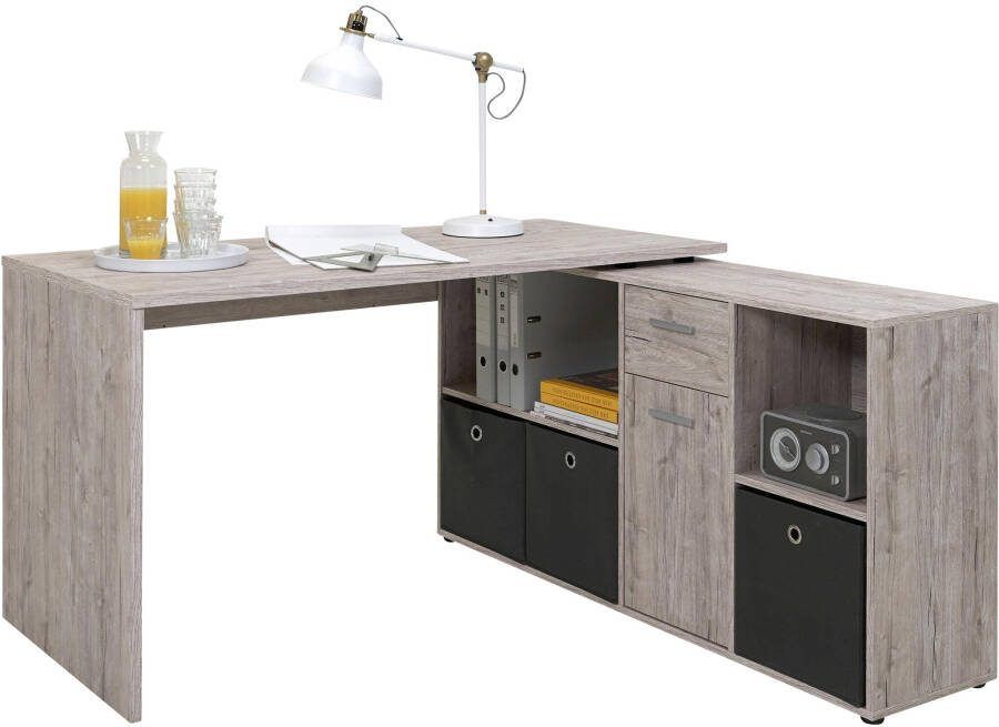 FD Furniture Hoekbureau Trex 136 cm breed zand eiken