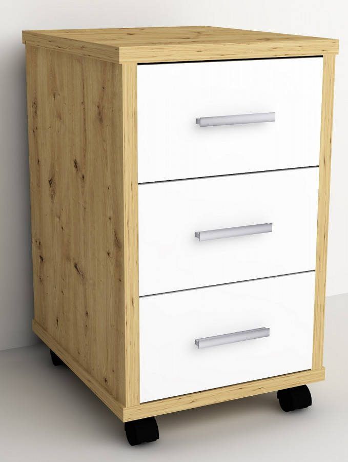 FD Furniture Ladeblok Gody 60 cm hoog in artisan eiken met wit