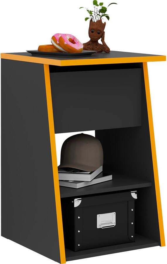 FD Furniture Ladeblok Zocker Pro 78 cm hoog zwart met oranje