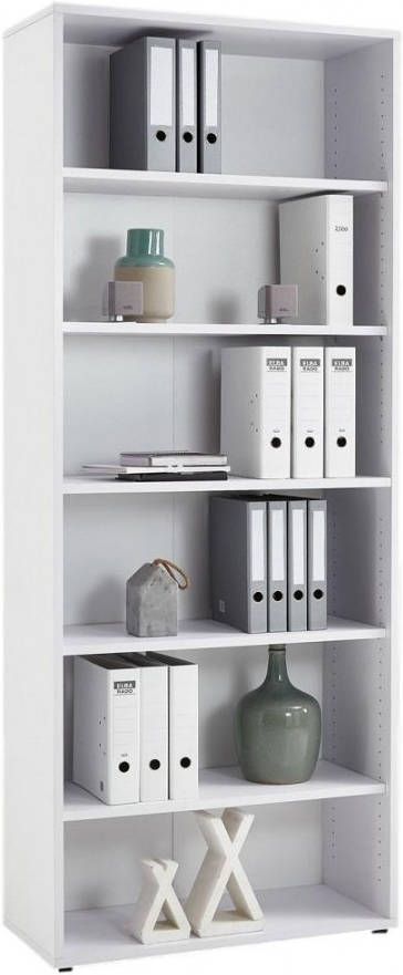 FD Furniture Boekenkast Calvia Extra Large van 222 cm hoog wit