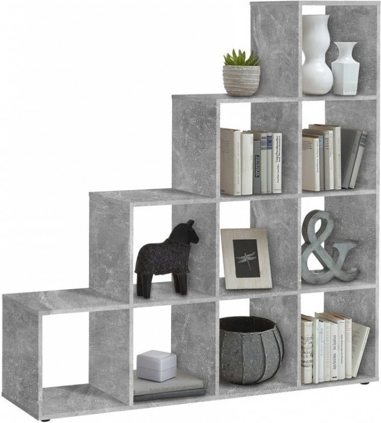 FD Furniture Boekenkast Mega 10 vakken grijs beton