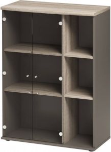 Gamillo Furniture Boekenkast Jazz van 114 cm hoog in grijs eiken met grijs