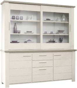 Gamillo Furniture Buffetkast Toscane L van 208 cm hoog in gekalkte esdoorn met eiken