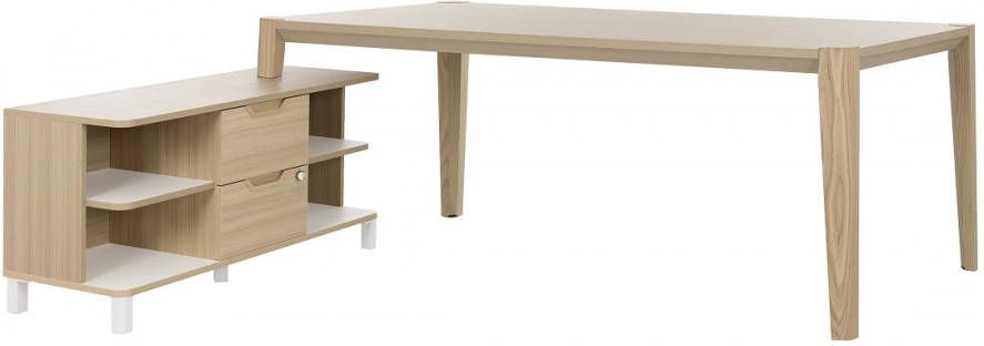 Gamillo Furniture Bureau tafel set Absolu 204 cm breed in eiken
