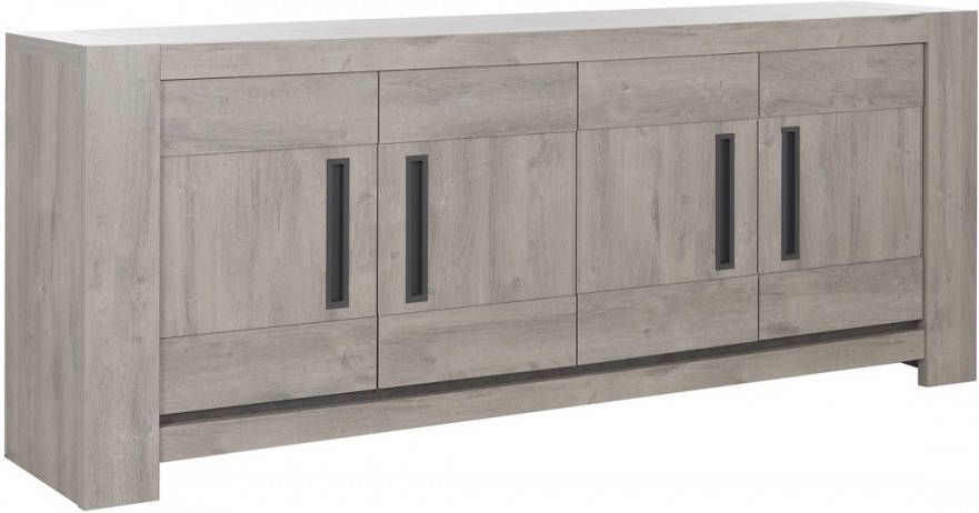 Gamillo Furniture Dressoir Boston 220 cm breed in licht grijs eiken