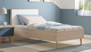 Gamillo Furniture Eenpersoonsbed Larvik 90x200cm in eiken met wit