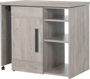 Gamillo Furniture Multifunctioneel barkast Boston 102 tot 160 cm breed in licht grijs eiken