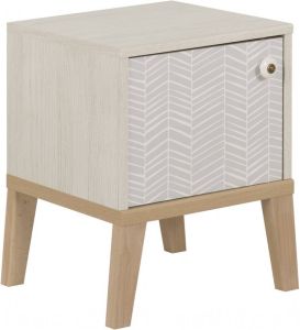 Gamillo Furniture Nachtkastje Alika 47 cm hoog in wit kastanjehout