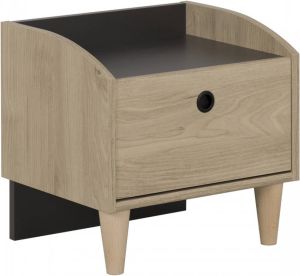 Gamillo Furniture Nachtkastje Axel 42 cm hoog in kastanje met antracietgrijs